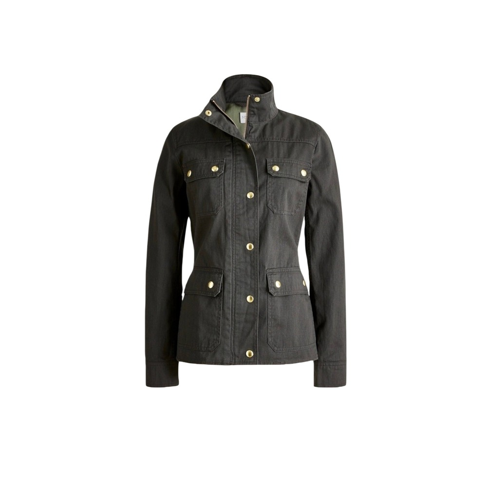 J.Crew Downtown Field Jacket Dark Moss Green Utility Coat Small 19034